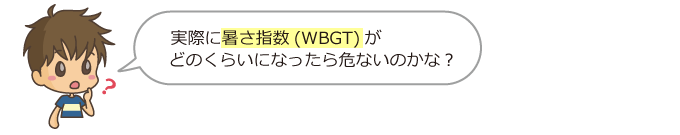 実際に暑さ指数がどのくらいになったら危ないのかな。
